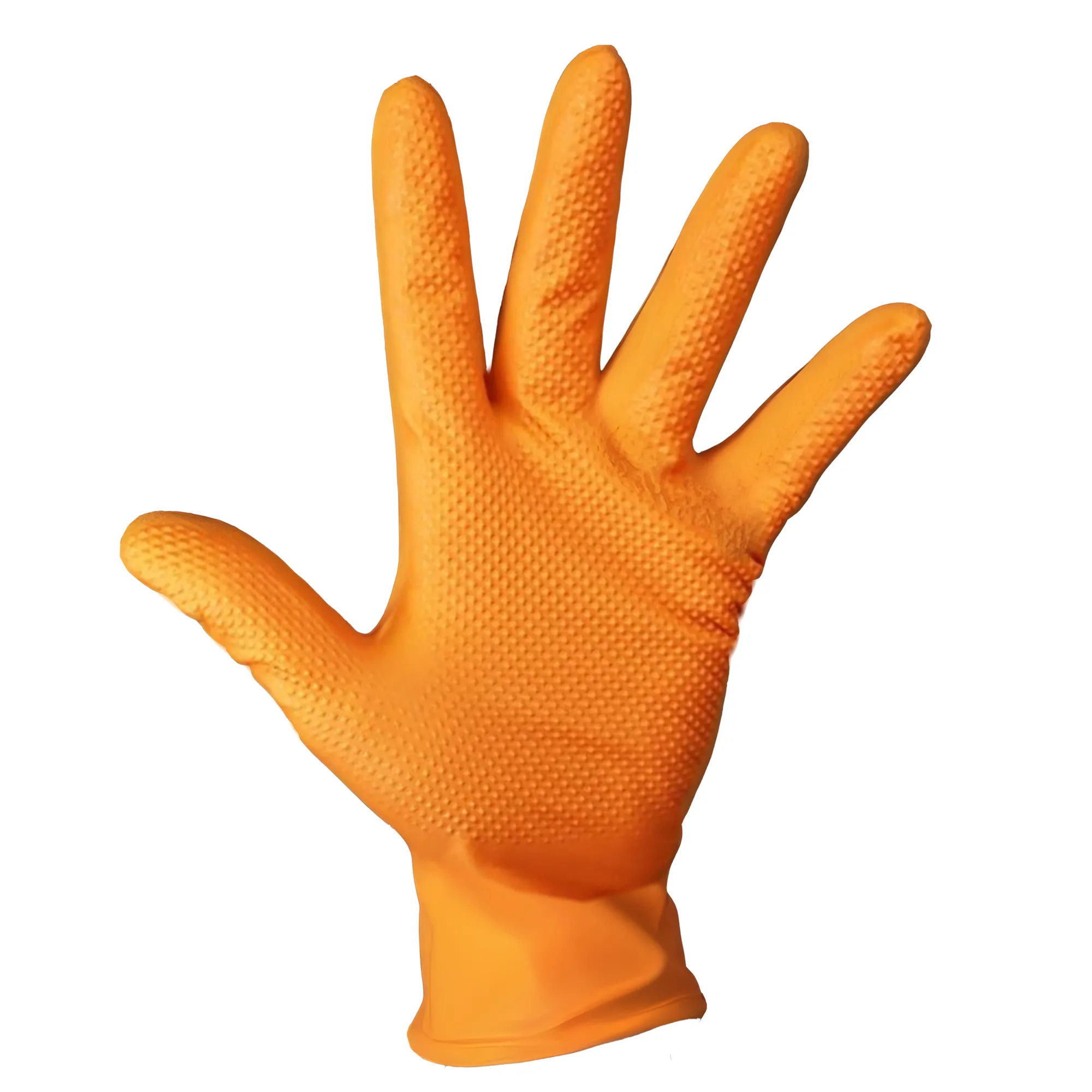 Sterimax PowerHold Orange Diamond Grip Nitrile Gloves 8g (Case of 1,000) — Orange